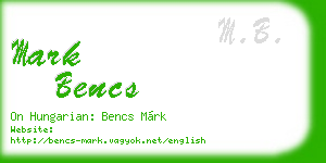 mark bencs business card