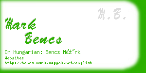 mark bencs business card